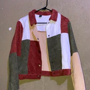 SHEIN color block button up jacket